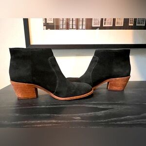 Madewell Janice Boots black suede US 6.5 minimal wear EUC booties ankle bootie